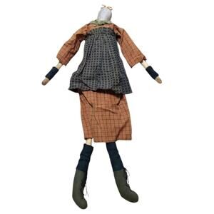 Grungy Primitive Fall Doll Shelf Decor